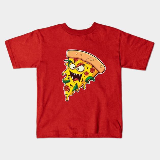 Slice of the Monster Pie: The Pizza Monster Kids T-Shirt by GAMAS Threads